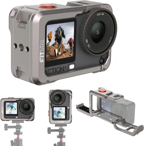 Vista 9 de FiTSTILL Funda protectora de metal para DJI Osmo Action 5 Pro/Action 4/Action 3, carcasa rígida protectora antiarañazos con cubierta para lente