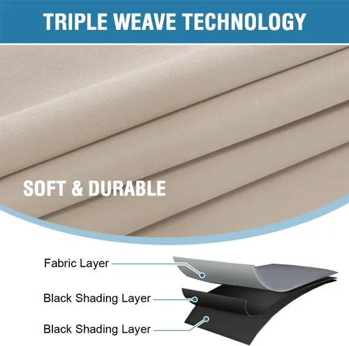 Vista 4 de H.VERSAILTEX Cortinas 100% opacas para dormitorio con forro negro, cortinas de oscurecimiento de habitación completa de 84 pulgadas de largo