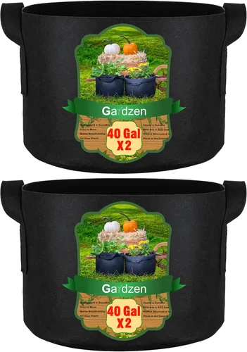Gardzen Paquete de 2 bolsas de cultivo de 40 galones, macetas de tela de aireación con asas, maceta para plantas
