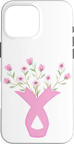 Vista 19 de Flower Jar Pink Ribbon Breast Cancer Awareness Month Women Case for iPhone 17