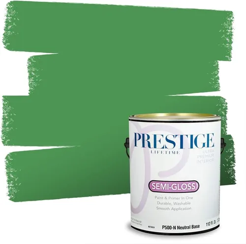Vista 97 de PRESTIGE Pintura exterior e imprimación en uno, aloe, plano, 1 galón