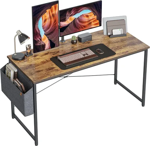 Vista 8 de Cubiker Escritorio para computadora, escritorio pequeño de oficina en casa de 32 pulgadas para espacios pequeños, estilo moderno y simple