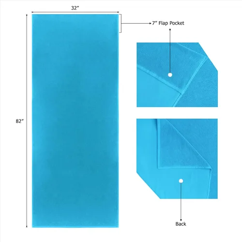 Vista 6 de COTTON CRAFT Funda para silla de piscina – Paquete de 2 – 100% algodón – Toalla de rizo suave hilado en anillo para spa – Funda para silla de playa