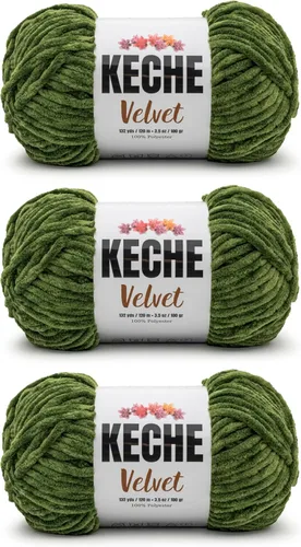 Vista 65 de Keche Hilo de terciopelo para ganchillo, manta de felpilla suave, voluminosa, hilo amigurumi, 3.53 oz (132 yardas), color azul bebé
