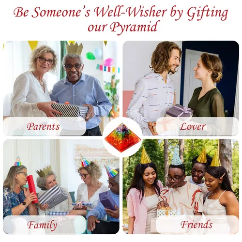 Vista 6 de Orgone Pyramid of Success, 7 Chakra Orgonite Pyramid is Healing Crystals for Meditation & Anti-Stress and Orgonite Pyramid help in Healing Meditation