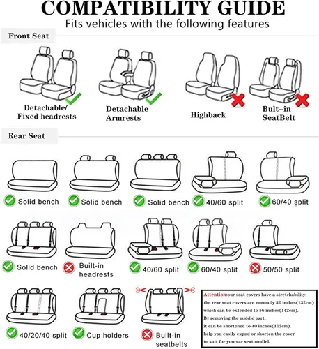 Vista 6 de Aoyade Fundas de asiento de coche para BMW Serie 1, 2, 3, 4, 5, 6, 7, para todo tipo de clima, suaves, transpirables, impermeables, juego completo