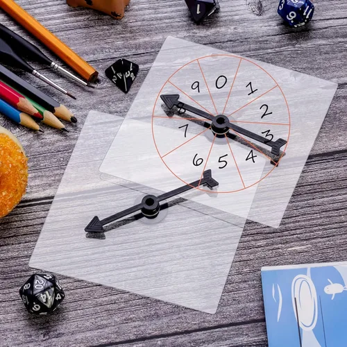 Vista 5 de Gejoy Spinners transparentes a granel para el aula, juego de matemáticas de borrado en seco con flecha giratoria (paquete de 10, transparente)