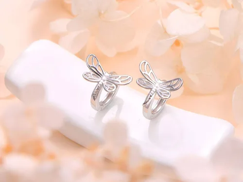 Vista 8 de DAOCHONG Aretes de aro de plata de ley S925 para mujeres, adolescentes y niñas, regalo de joyería de cumpleaños