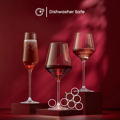 Vista 3 de JoyJolt Layla - Copas de vino tinto italianas, juego de 4, 17 onzas transparentes, fabricadas en Europa