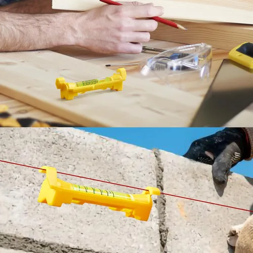 Vista 2 de DOWELL Paquete de 6 niveles de línea de burbujas colgantes de 3 pulgadas con escala Mini nivel de línea de alcohol para oficios de construcción