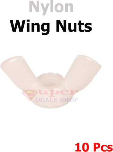 Vista 2 de Tuercas de ala de nailon Perno de ala Tuerca de pulgar Tuerca de mariposa Alas de tuerca de ala Herramienta de mano de tuerca de ala, paquete de 10