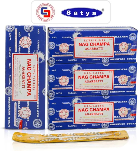 Vista 11 de Satya Sai Baba Nagchampa Insence - Paquete de 8.82 oz con soporte para varillas de incienso Raajsee, Insense Sticks Nag Champa Agarbatti