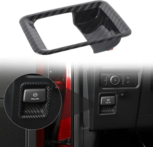 Vista 8 de Voodonala Cubierta de anillo para interruptor de control de interruptor de freno de mano de consola central para Ford F150 2021 2022