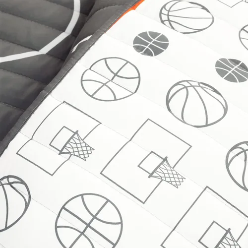Vista 4 de Lush Decor Juego de edredón reversible de 5 piezas de juego de baloncesto, acogedor y suave, juego de ropa de cama con temática deportiva