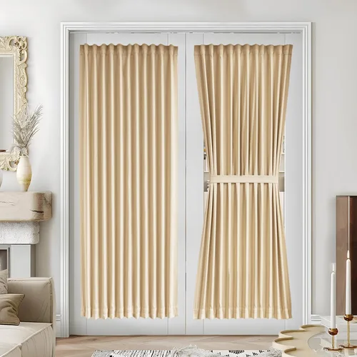 Vista 128 de Vatge - Cortinas laterales para ventana de puerta, cortinas para luz lateral de puerta frontal, 1 panel, 12 (ancho) x 72 (largo) pulgadas, aguamarina
