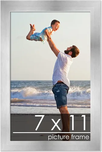 Vista 155 de Marco de madera de peltre plateado de 19 x 25 pulgadas con plexiglás acrílico UV, respaldo de tablero de espuma y accesorios incluidos