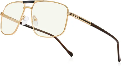 Vista 10 de Gafas de lectura para hombre, cuadrado, doble puente, bloqueo de luz azul, para lectura de computadora