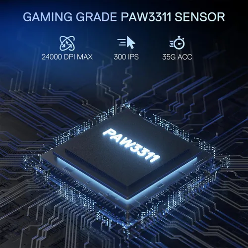 Vista 7 de Redragon M998 - Mouse inalámbrico ligero para juegos con base de carga magnética RGB, BT/2.4G inalámbrico/con cable, 24000 DPI, 6 botones