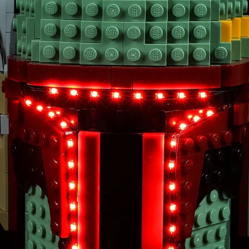 Vista 7 de Kyglaring Kit de luces LED para Lego 75277 Star Wars Boba Fett casco de exhibición (el modelo no incluido) (versión estándar)