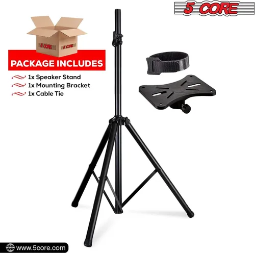 Vista 2 de 5 Core Soporte de altavoz ajustable universal PA DJ trípode de estudio Soportes con inserto de 1.378 in para uso en el hogar en el escenario
