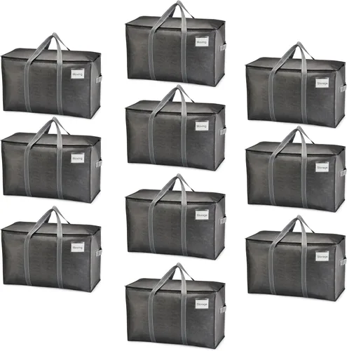 Vista 13 de VENO - Paquete de mudanzas, cajas de almacenamiento para embalaje universitario con tapas alternativas, para dormitorio, extragrande, asas