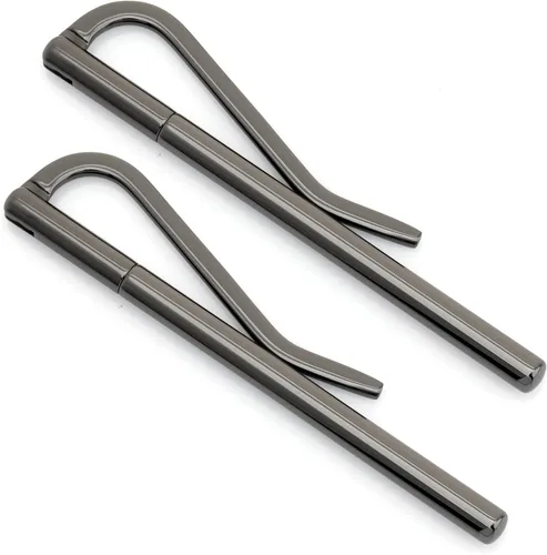 Vista 9 de CRAFTMEMORE 2 clips para dinero de 3.150 in para billetera, accesorios de artesanía de cuero de calidad (latón cepillado)