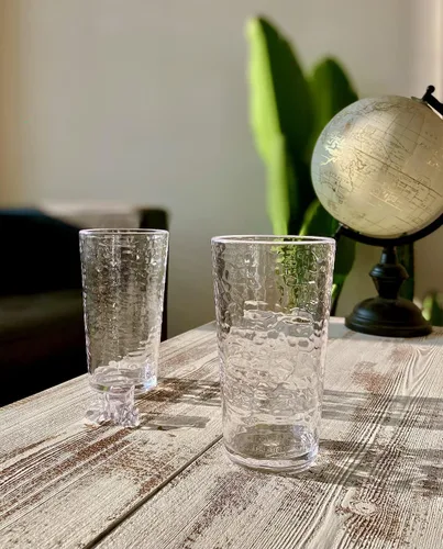 Vista 9 de KLIFA - Bonito: 14.7 y 20 onzas, juego de 8, vasos acrílicos y vasos altos para beber, sin BPA, vasos de plástico apilables, aptos para Transparente