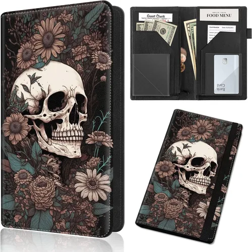Vista 17 de Server Books for Waitress, Waiter Book Server Organizer with Zipper Pocket,PU Leather Waitress & Waitstaff Book Wallet with Card Slot Guest Check