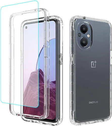 Funda para teléfono OnePlus Nord N20 5G, OnePlus N20 con protector de pantalla de vidrio templado, carcasa protectora de cuerpo completo