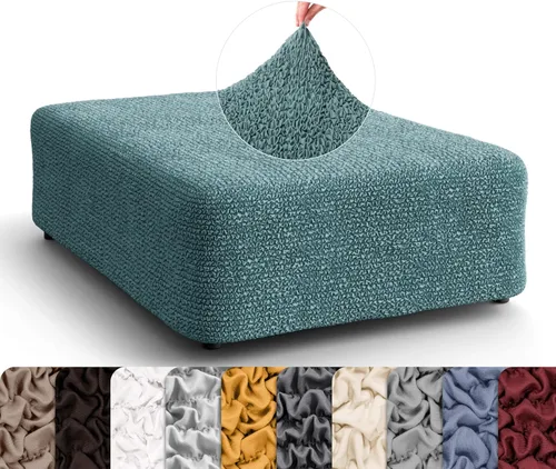 Vista 26 de PAULATO BY GA.I.CO. Funda otomana grande para taburete, funda de tela de poliéster suave, protector elástico de muebles de 1 pieza, colección Mango