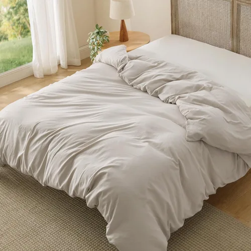 Vista 37 de Bedsure - Juego de ropa de cama de 3 piezas, prelavado, extrasuave, con 1 funda de edredón de 90 x 90 pulgadas con cremallera y 2 fundas