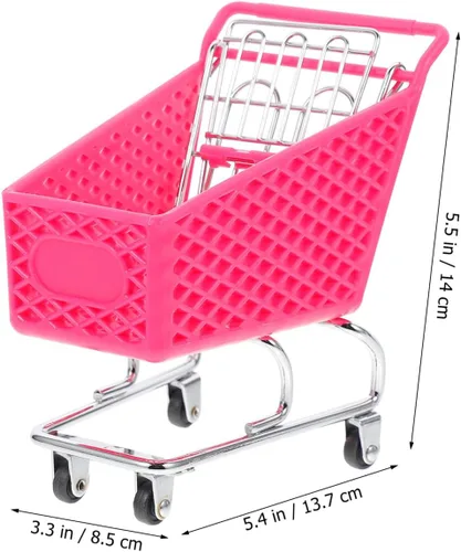Vista 7 de DOITOOL - Carrito de compras mini de color aleatorio de 14 cm de altura, de hierro forjado, para almacenamiento de muñecas, suministros
