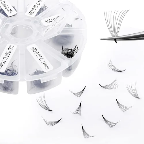Vista 8 de Racimos de pestañas 60D/80D, extensiones de pestañas DIY, pestañas rizadas D, racimos de pestañas esponjosas, longitud mixta 12-16 mm, racimos