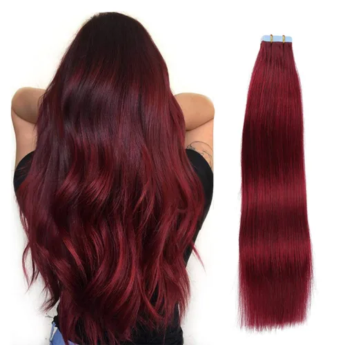 Vista 29 de SUYYA Extensiones de Cabello Humano Rizado Liso con Cinta, Color Negro Natural, Extensiones de Cabello con Cinta, Cabello Humano Rizado Liso, 12