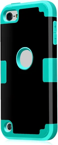 Vista 2 de Funda para iPod Touch 7ª, 6ª y 5ª generación, carcasa rígida de policarbonato de doble capa + silicona a prueba de golpes resistente de alto impacto