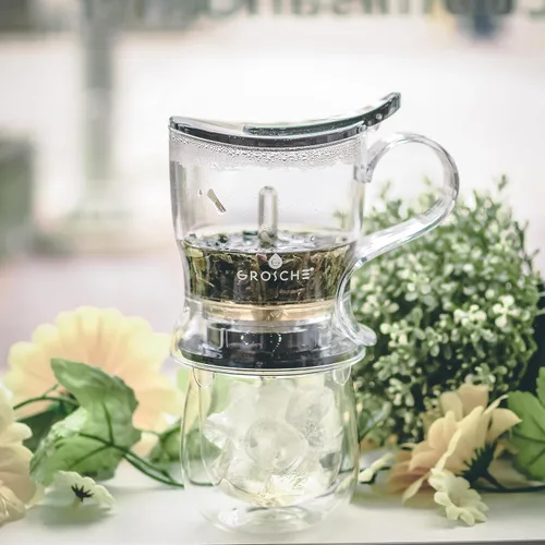 Vista 8 de GROSCHE Aberdeen - Tetera con infusor de té y fabricante inteligente, sin BPA, fácil de preparar, diseño elegante, 17.7 onzas líquidas, taza aislada