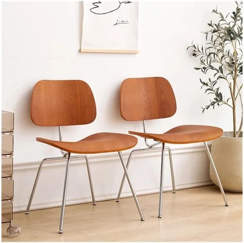 Vista 3 de Sillas de comedor, moderna silla de comedor de madera sin brazos respaldo silla de ocio para sala de estar, Sillas para comedor(negro)