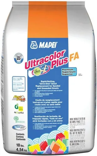 MAPEI Ultracolor Plus FA - Lechada en polvo, 10 libras/bolsa, (38 avalancha)