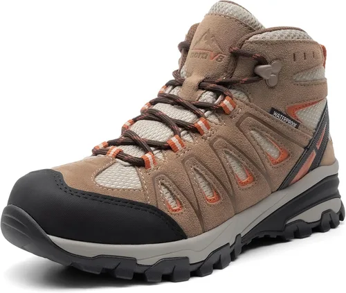 Vista 14 de NORTIV 8 Botas de senderismo impermeables para mujer, para exteriores, senderismo, camping, botas de búsqueda