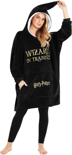 Harry Potter Manta de gran tamaño con capucha para mujeres, hombres y adolescentes, manta de forro polar