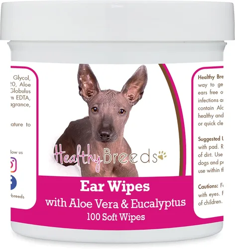 Vista 104 de Healthy Breeds Shih Tzu Toallitas de limpieza de oídos con aloe y eucalipto para perros, 100
