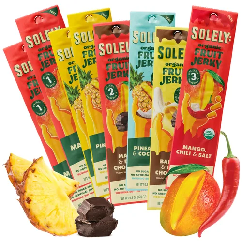 Vista 12 de Solely - Charqui de frutas orgánicas Un ingrediente Vegano Sin OGM Sin gluten Sin agregado de azúcar
