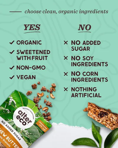 Vista 4 de Alter Eco Granola de mantequilla de anacardo, saludable y orgánica, endulzada naturalmente con frutas, vegana, sin azúcares artificiales ni