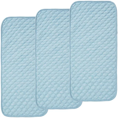 BlueSnail Forro acolchado más grueso impermeable para cambiador, 3 unidades (azul 13 x 27 pulgadas)