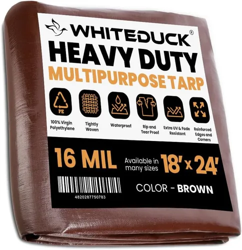 Vista 21 de WHITEDUCK Lona de polietileno súper resistente de 16 mil de grosor, 12 x 16 pies, impermeable, 100% resistente a los rayos UV, a prueba de Azul- 16