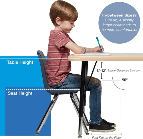 Vista 7 de Factory Direct Partners 10384-LG - Silla escolar apilable de 18 pulgadas, asiento apilable para estudiantes con patas de acero cromado