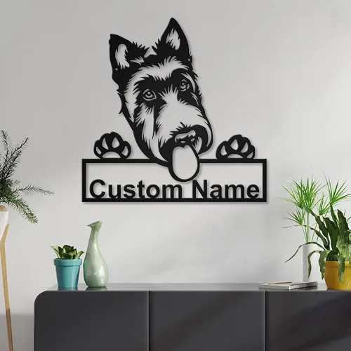 Vista 44 de Letrero de madera personalizado de perro Airedale Terrier Letrero de madera personalizado Airedale Terrier Airedale Terrier divertido Regalo