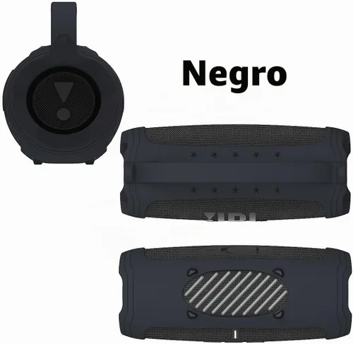 Vista 4 de JCHPINE Funda de silicona para altavoz Bluetooth portátil JBL Charge 5 Funda negra (no para versión Wi-Fi)