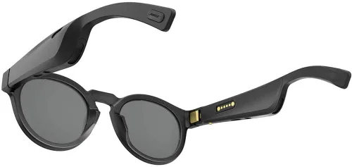 Vista 3 de Bose Monturas, gafas de sol de audio con auriculares abiertos, Rondo, negro con conectividad Bluetooth, regular