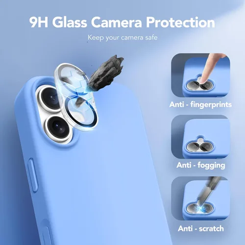 Vista 417 de GONEZ Funda magnética para iPhone 14, compatible con Magsafe, con protector de pantalla + protector de cámara, forro de microfibra antiarañazos